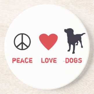 Dessous De Verre En Grès Les Chiens d'amour de la paix