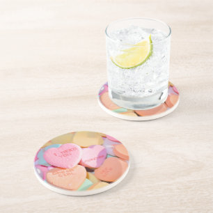 DESSOUS DE VERRE EN GRÈS LES COEURS DE LA BOUGIE DE VALENTINE