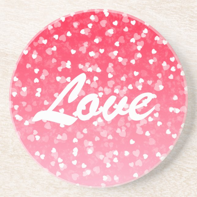 Dessous De Verre En Grès Les Coeurs et l'Amour de Valentine (Devant)
