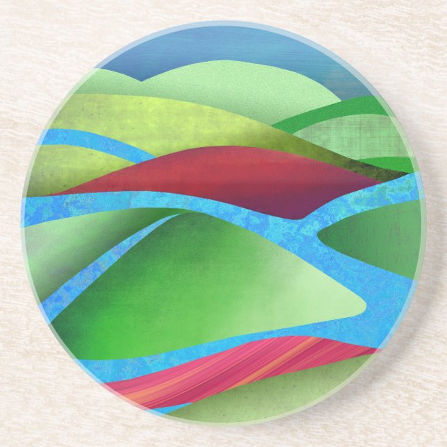 Dessous De Verre En Grès Les Collines Sur La Glace (Devant)