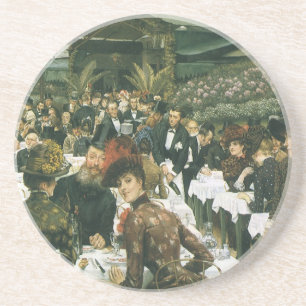 Dessous De Verre En Grès Les dames de l'artiste par James Tissot, Art Vinta