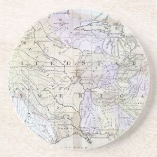 Dessous De Verre En Grès Les ETATS-UNIS TRACENT, c1812