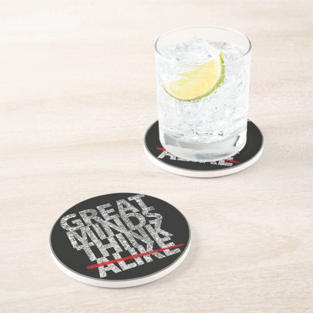 Dessous De Verre En Grès Les grands esprits pensent (Côté)