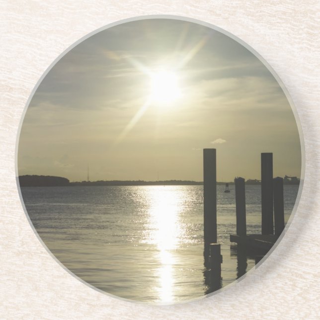 Dessous De Verre En Grès Les Jours Se Terminent À Cooper River (Devant)