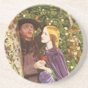 Dessous De Verre En Grès Les Longs Fiançailles par Arthur Hughes, Art Vinta