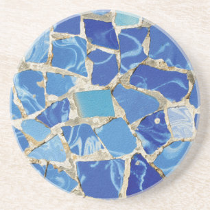 Dessous De Verre En Grès Les mosaïques de Gaudi à l'huile