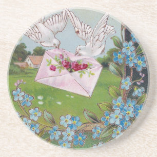 Dessous De Verre En Grès Les oiseaux livrent le courrier