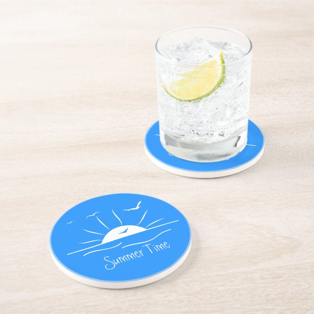 Dessous De Verre En Grès L'Été Allons À La Plage (Côté)