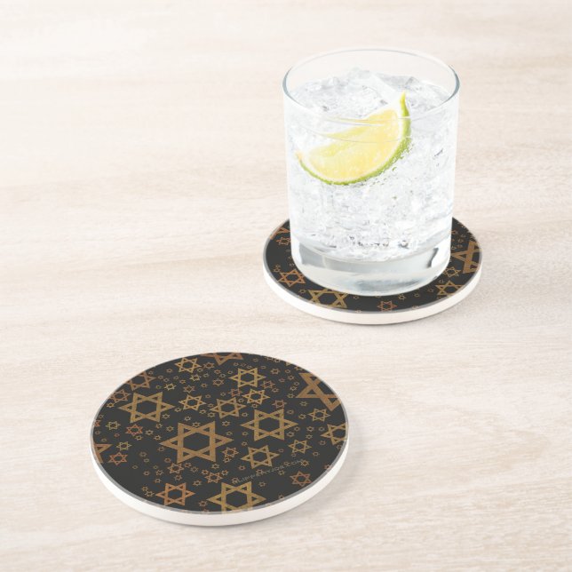 Dessous De Verre En Grès L'étoile artistique de David thème Hanukkah de Sli (Côté)