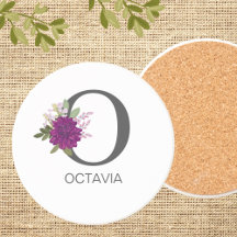 Lettre d'alphabet floral Dahlia de Bourgogne Monog