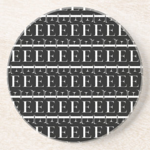 Dessous De Verre En Grès Lettre initiale monogramme E