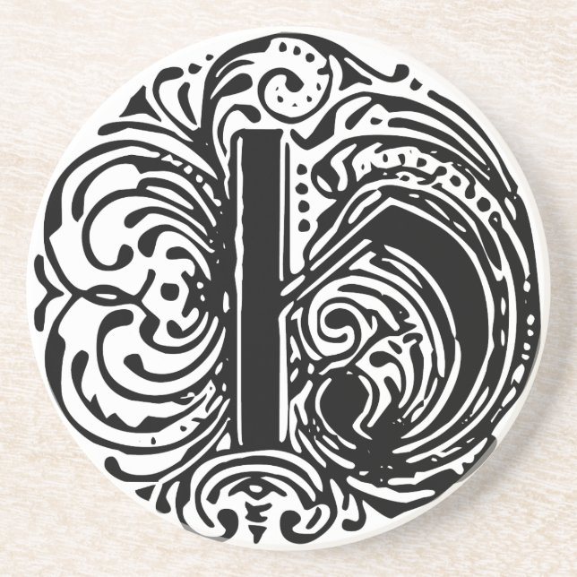 DESSOUS DE VERRE EN GRÈS LETTRE MONARIE "H" (Devant)