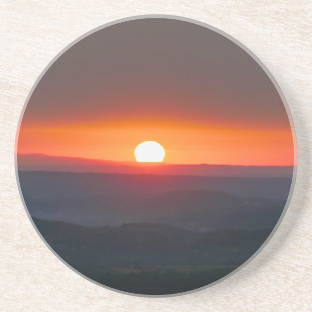 Dessous De Verre En Grès Lever de soleil en Dordogne (Devant)