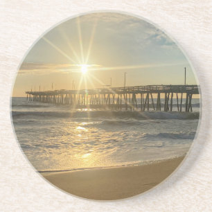 Dessous De Verre En Grès Lever de soleil stupéfiant à Virginia Beach Pier -