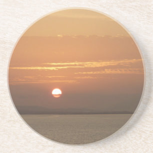Dessous De Verre En Grès Lever de soleil sur la mer des Caraïbes Aruba I