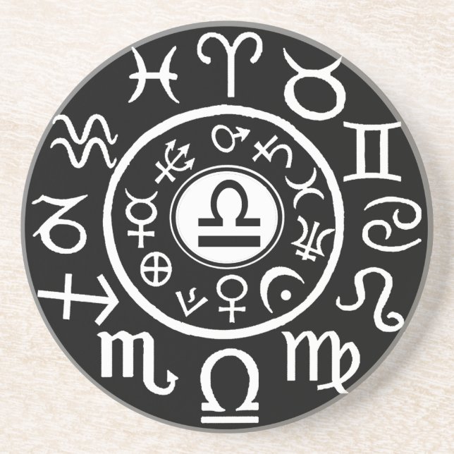 Dessous De Verre En Grès Libra Zodiac (Devant)