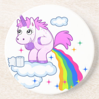 Dessous De Verre En Grès Licorne de Pooping