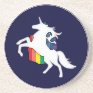 Dessous De Verre En Grès Licorne et arc-en-ciel