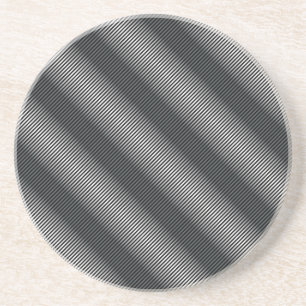 Dessous De Verre En Grès Lignes de gradation noir et blanc ultra-minces