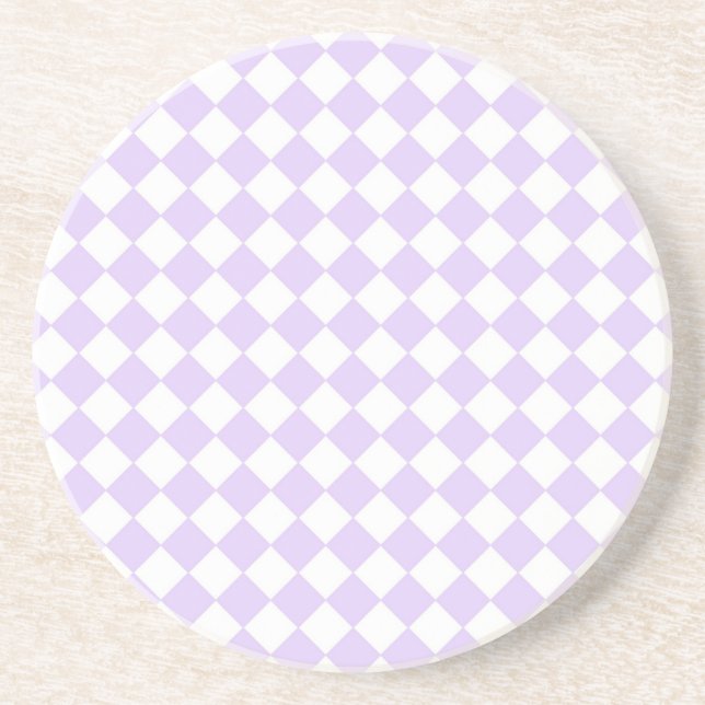Dessous De Verre En Grès Lilac Purple Diamond Checkered pattern (Devant)