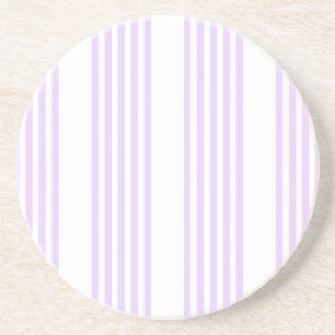 Dessous De Verre En Grès Lilac violet et blanc cinq bandes motif