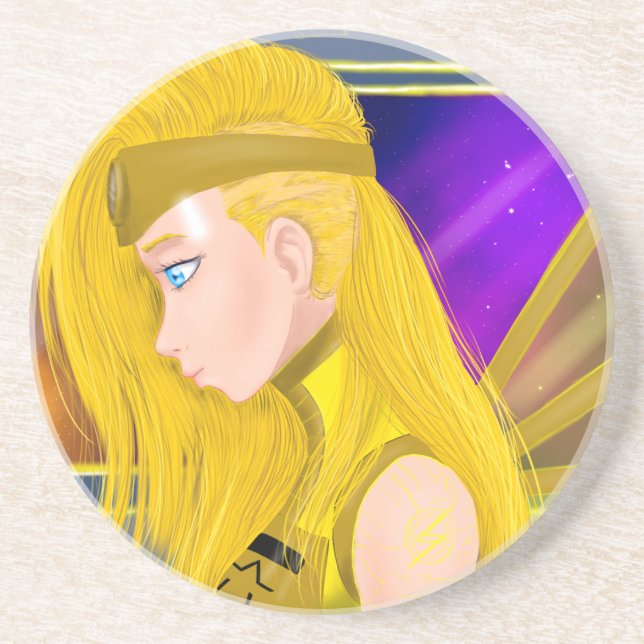 Dessous De Verre En Grès Lilin OC - Cyborg angel - Art inspiré par Starset (Devant)