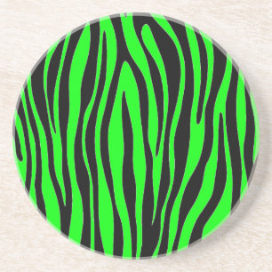 Dessous De Verre En Grès Lime Green Zebra
