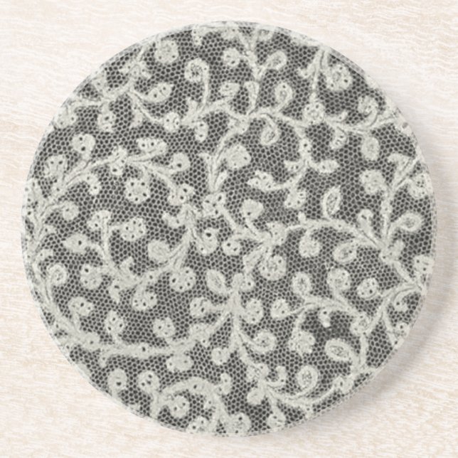 Dessous De Verre En Grès Linge de dentelle mariage blanc classique jolie (Devant)