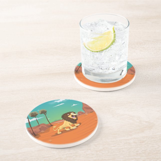 Dessous De Verre En Grès lion (Côté)