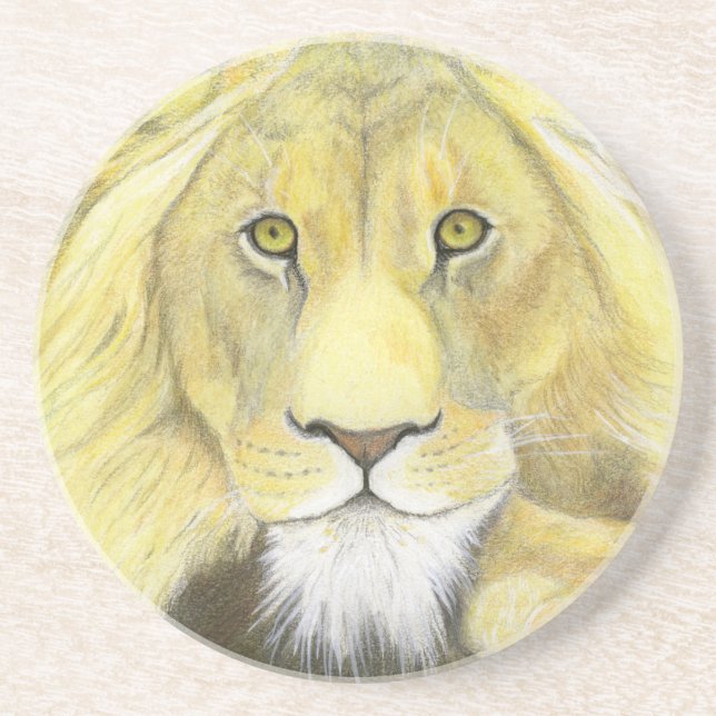 Dessous De Verre En Grès Lion (Devant)