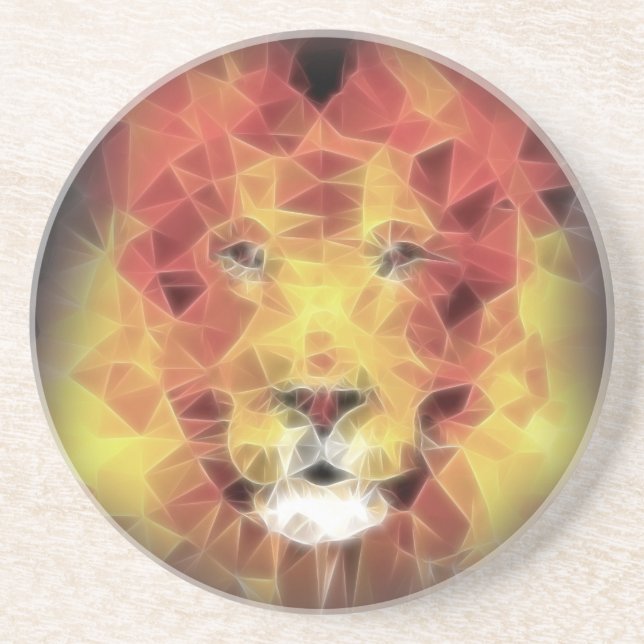 Dessous De Verre En Grès Lion fractal (Devant)