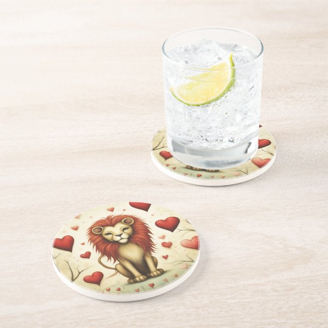 Dessous De Verre En Grès Lion Love 2 (Côté)