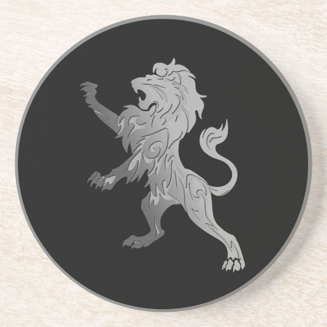 Dessous De Verre En Grès Lion royal d'argent (Devant)