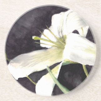 Dessous De Verre En Grès Lis d'aquarelle par "art par Heather "