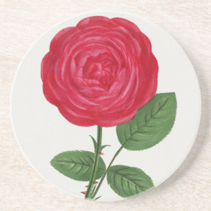 Dessous De Verre En Grès Lithographie de rose antique, François-Frédéric Gr