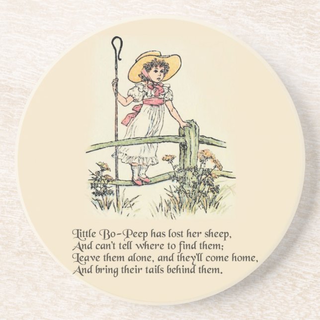 Dessous De Verre En Grès Little Bo Peep Nursery Rhyme (Devant)
