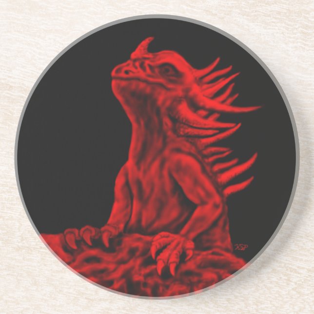 Dessous De Verre En Grès Little red Dragon (Devant)