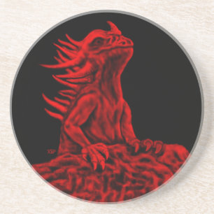Dessous De Verre En Grès Little red Dragon