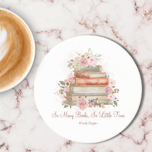 Dessous De Verre En Grès Livres de citations personnalisées et roses roses 