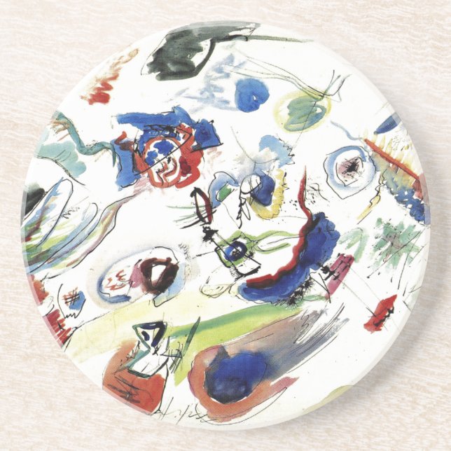 Dessous De Verre En Grès L'oeuvre Abstraite de Kandinsky (Devant)