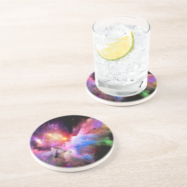 Dessous De Verre En Grès L'oeuvre Cloud de SlipperyJoe abstraite surre vibr (Côté)