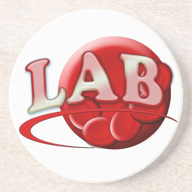DESSOUS DE VERRE EN GRÈS LOGO DE LABORATOIRE RBC CELLULES SANGUINES ROUGES (Devant)