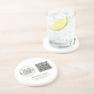 Dessous De Verre En Grès Logo d'entreprise moderne Code QR Evénements d'ent