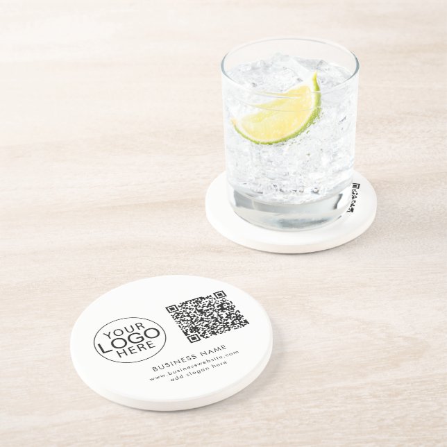 Dessous De Verre En Grès Logo d'entreprise moderne Code QR Evénements d'ent (Côté)