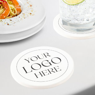 Dessous De Verre En Grès Logo d'entreprise personnalisé simple