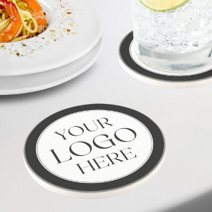 Dessous De Verre En Grès Logo d'entreprise personnalisé simple