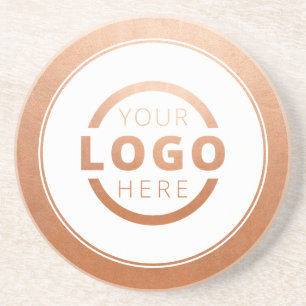 Dessous De Verre En Grès Logo d'entreprise promotionnel personnalisé en or