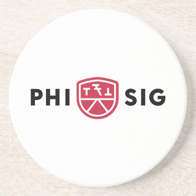 Dessous De Verre En Grès Logo Phi Sigma Kappa (Devant)