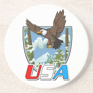 Dessous De Verre En Grès Logo USA Patriot