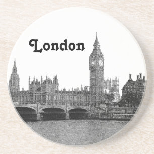Dessous De Verre En Grès Londres Angleterre Royaume-Uni Skyline Gravée